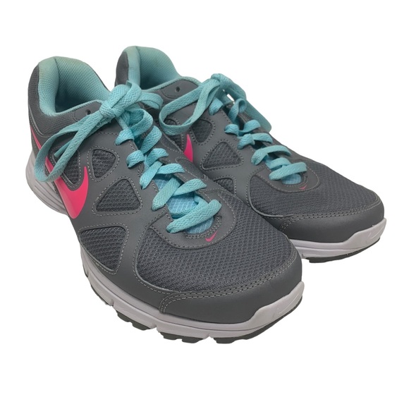 Nike Revolution Running Shoes Gray Pink Teal Women’s Size 11 - Picture 1 of 5